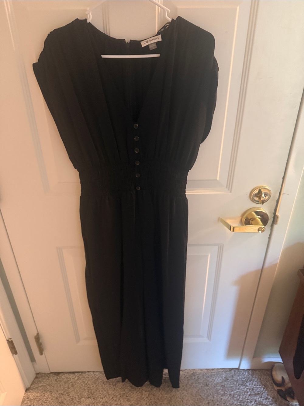 Calvin Klein Black Romper with Button Front